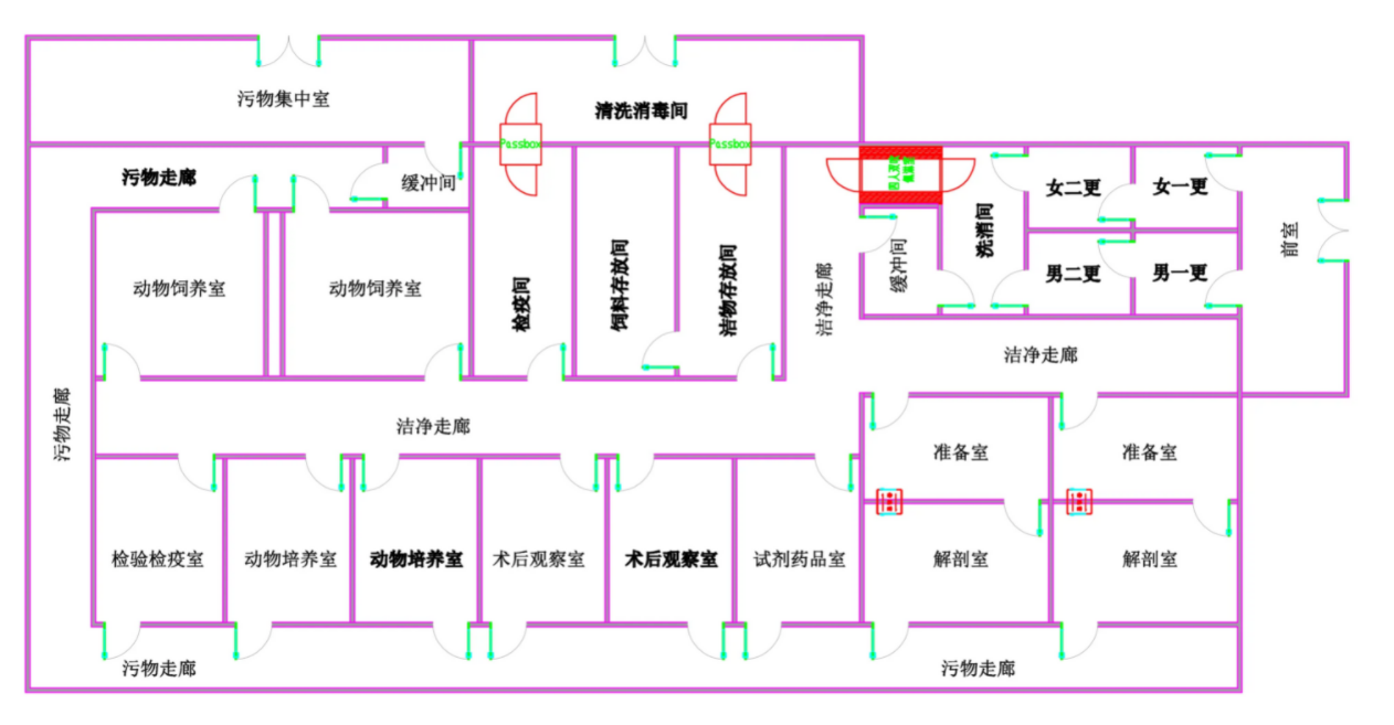 动物实验室平面图